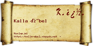 Kalla Ábel névjegykártya