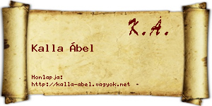 Kalla Ábel névjegykártya